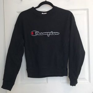 CHAMPION reverse weave black crew neck sweater